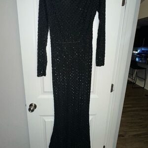 Elegant Black Beaded Dress